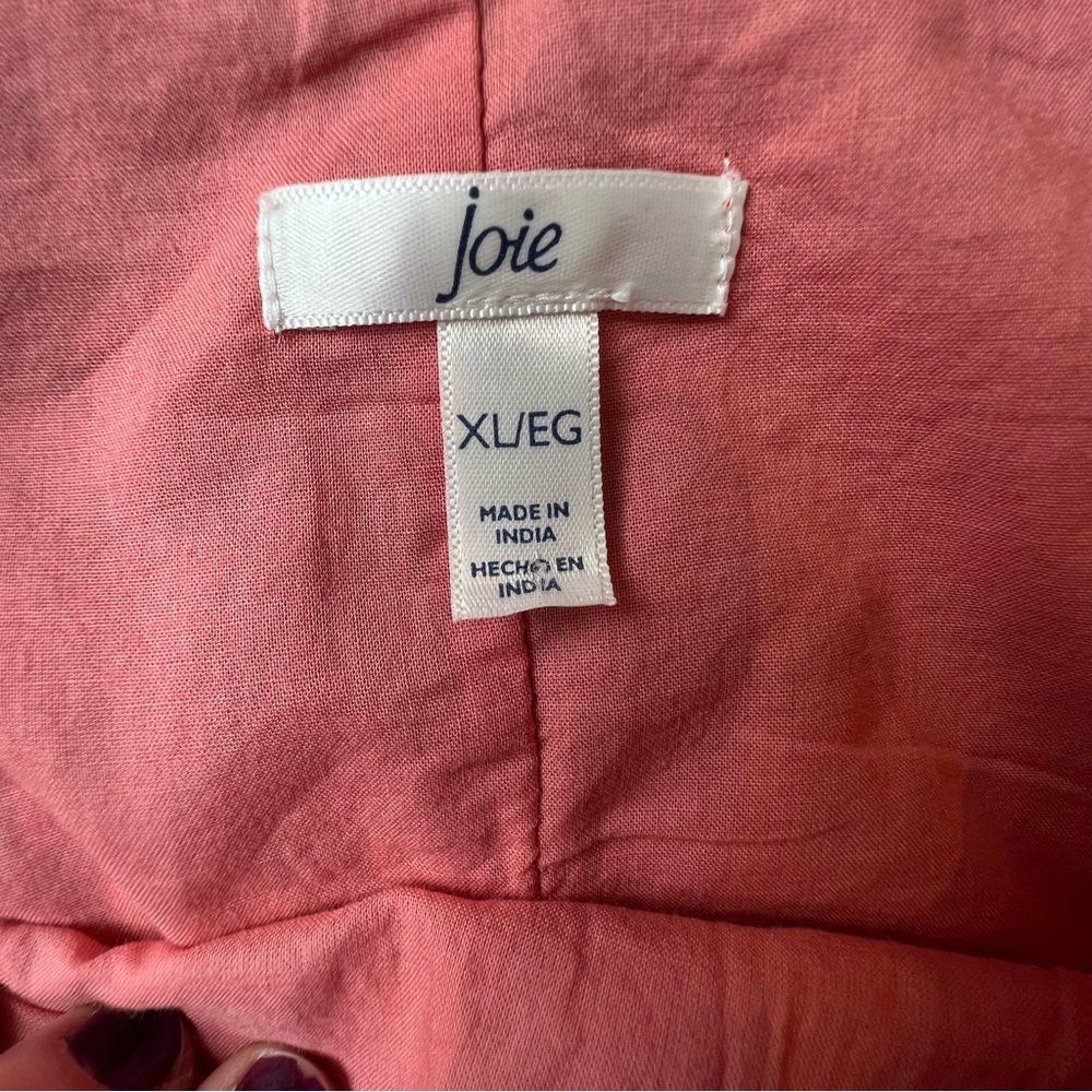 Joie XL Tiered Sleeveless Maxi Flowing Summer Dress Tea Rose Red 100% Cotton - Picture 15 of 15